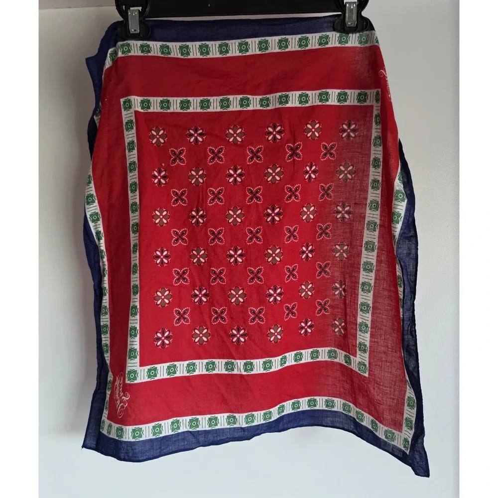 Avon Sweet Honesty Bandana Red Green Blue Vintage Square Head Neck